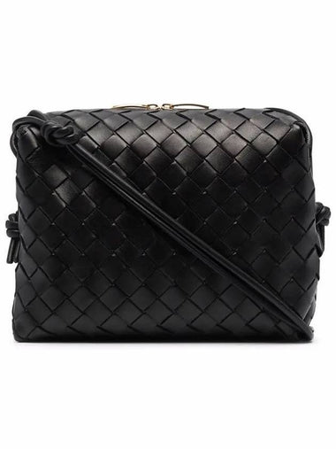 Loop Intrecciato Weaving Small Cross Bag Black - BOTTEGA VENETA - BALAAN 1