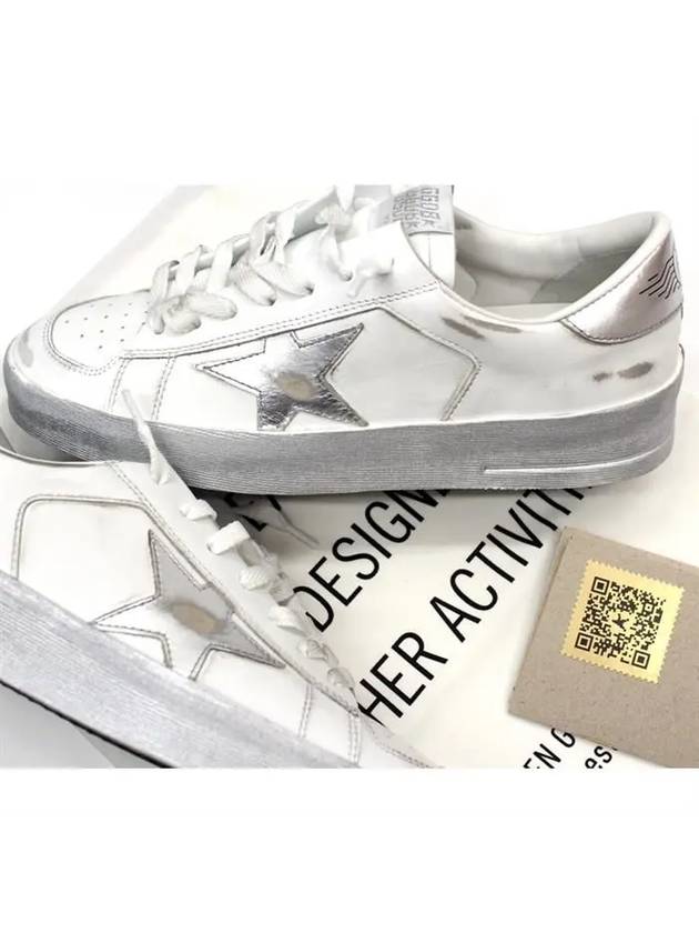 Star Dan Silver Tab Low Top Sneakers White - GOLDEN GOOSE - BALAAN 9