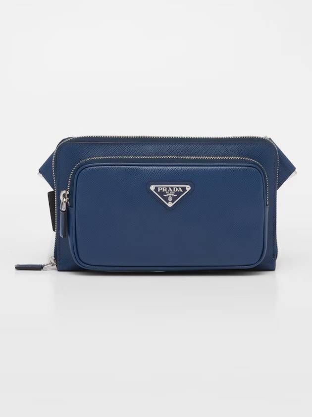 Saffiano Leather Belt Bag Blue - PRADA - BALAAN 2