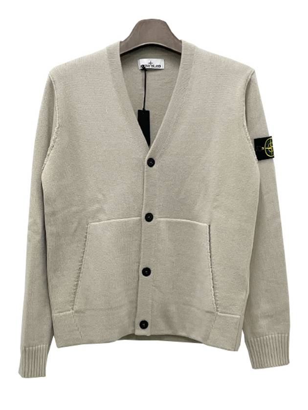 Men's Wappen Patch Button Cardigan Ivory - STONE ISLAND - BALAAN 3