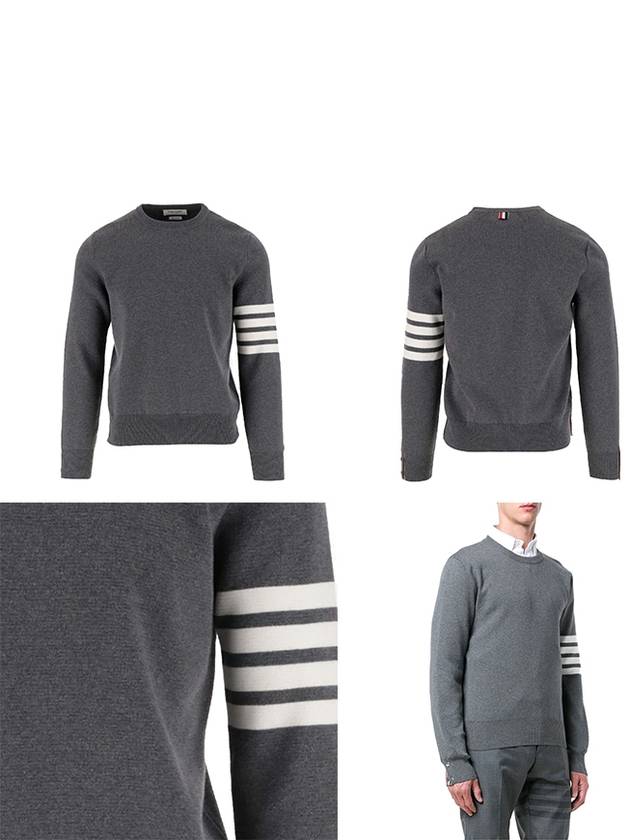 4 Bar Armband Milano Stitch Knit Top Mid Grey - THOM BROWNE - BALAAN 7