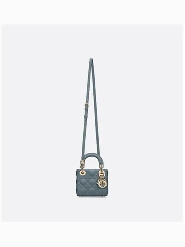 Lady Cannage Lambskin Micro Bag Cloud Blue - DIOR - BALAAN.