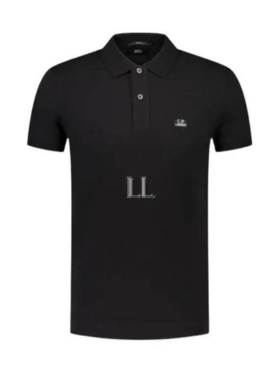 Stretch Piquet Slim Polo Shirt Black - CP COMPANY - BALAAN 2