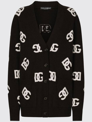 Cardigan Dolce &amp; Gabbana con logo all-over - DOLCE&GABBANA - BALAAN 1