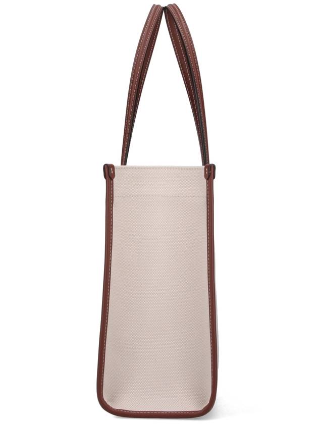 Freya Small Canvas Leather Tote Bag Natural Tan - BURBERRY - BALAAN 7