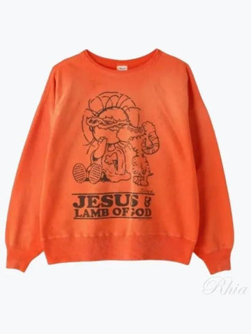 24 Crew Sweatshirt JS LMB SM YS8 0000 028 Orange Neck - SAINT MXXXXXX - BALAAN 1