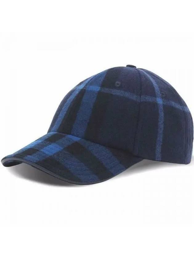 Check Pattern Wool Ball Cap Blue - BURBERRY - BALAAN 2