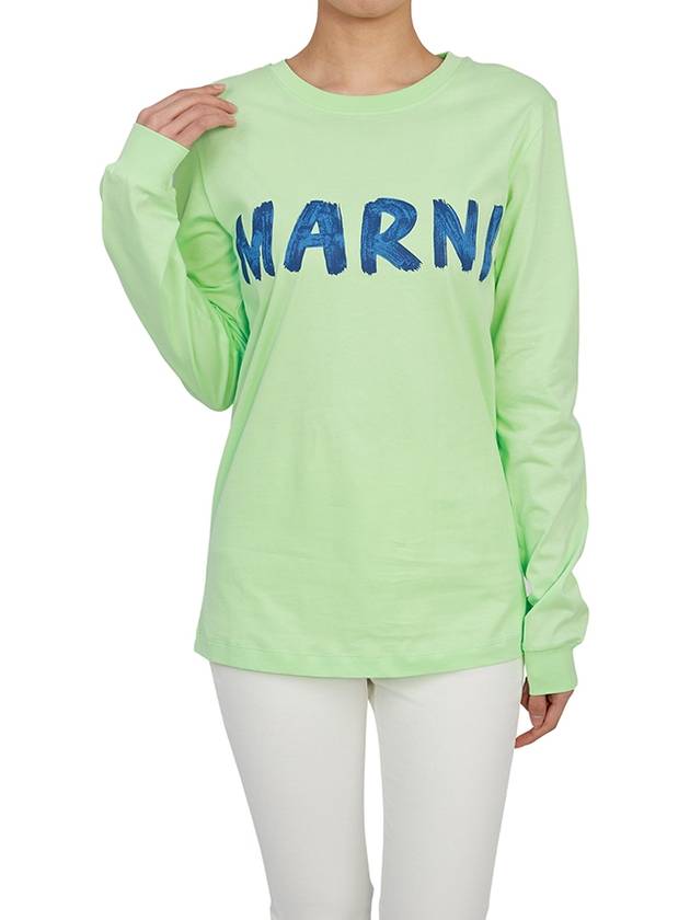 Logo Long Sleeve T-Shirt Green - MARNI - BALAAN 6