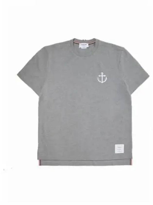 Midweight Jersey Anchor Short Sleeve T-Shirt Light Grey - THOM BROWNE - BALAAN 2