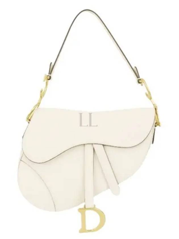 Saddle Grained Calfskin Shoulder Bag Beige - DIOR - BALAAN 2