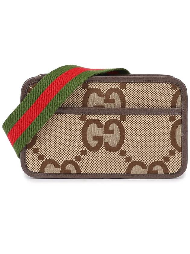 Jumbo GG Mini Bag Camel Ebony Canvas - GUCCI - BALAAN 2