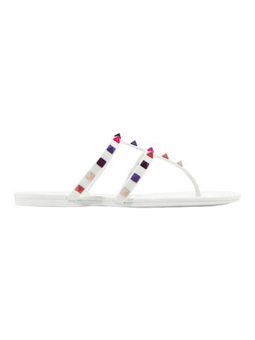 Women's Rockstud Flip Flops White - VALENTINO - BALAAN 1