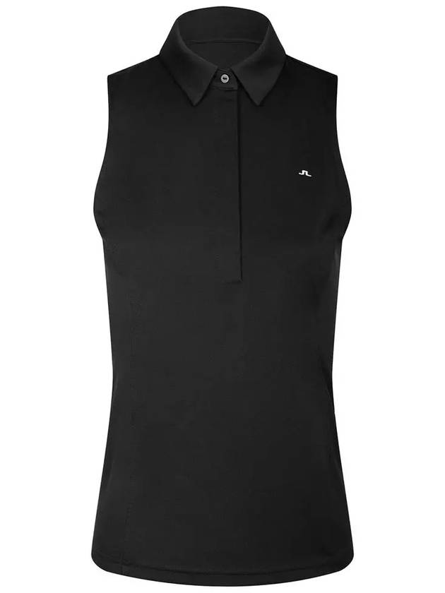 Women's DENA Logo Sleeveless PK Shirt Black - J.LINDEBERG - BALAAN 3