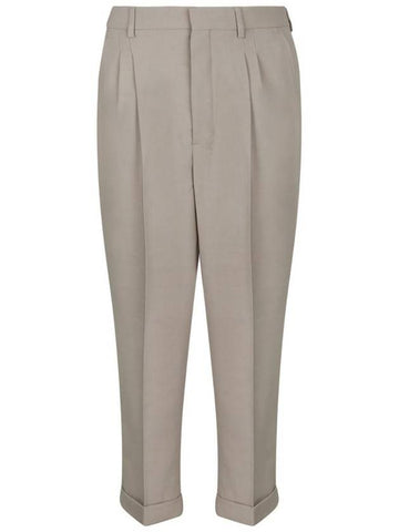 Carrot Fit Straight Pants Beige - AMI - BALAAN 1