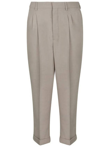 Carrot Fit Straight Pants Beige - AMI - BALAAN 1