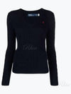 Kimberly Embroidered Logo Pony Cable Knit Top Navy - POLO RALPH LAUREN - BALAAN 2