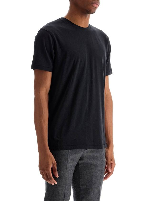 t-shirt in lyocell e cotone nero girocollo - TOM FORD - BALAAN 2