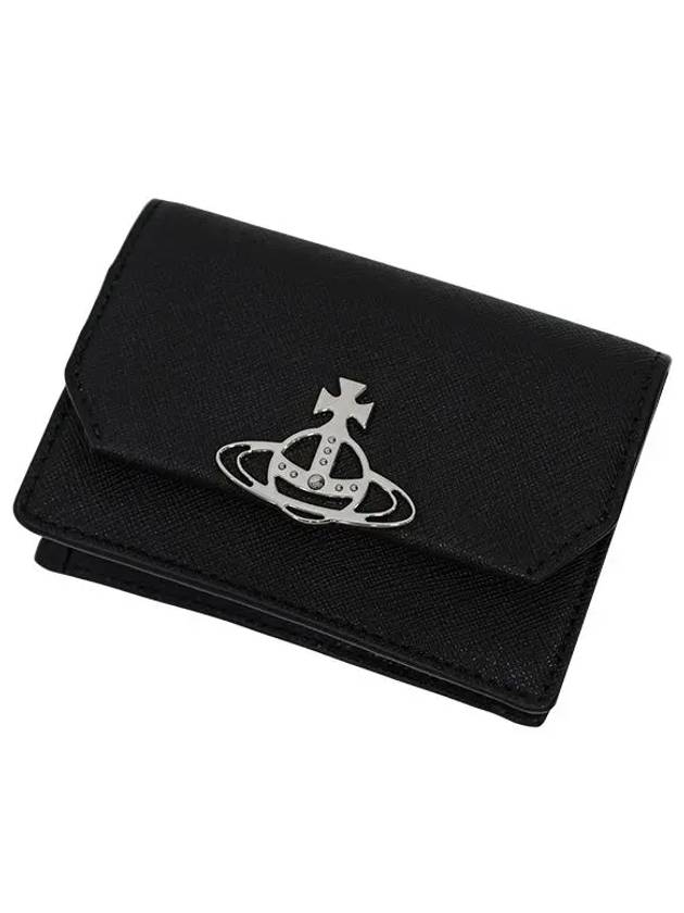 Saffiano Cow Leather Card Wallet Black 5115002OW L001N N401 - VIVIENNE WESTWOOD - BALAAN 4