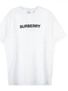 logo print cotton short sleeve t-shirt white - BURBERRY - BALAAN 2