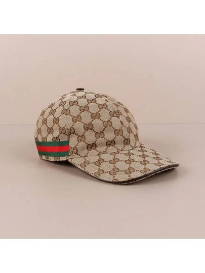 Original GG Web Supreme Canvas Baseball Ball Cap Beige Ebony - GUCCI - BALAAN 2