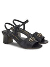 Double Gancini Sandal Heels Black - SALVATORE FERRAGAMO - BALAAN 3