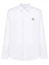 Fox Patch Cotton Long Sleeve Shirt White - MAISON KITSUNE - BALAAN 2