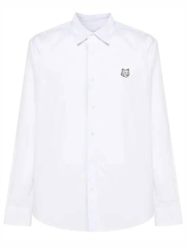 Fox Patch Cotton Long Sleeve Shirt White - MAISON KITSUNE - BALAAN 2