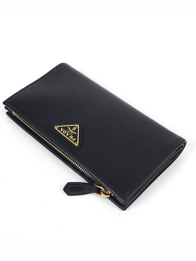 1ML009 Saffiano Triangle Triangular Logo Medium Wallet - PRADA - BALAAN 3