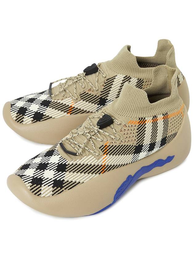 Neptune Check Knit Low Top Sneakers Sand - BURBERRY - BALAAN 2