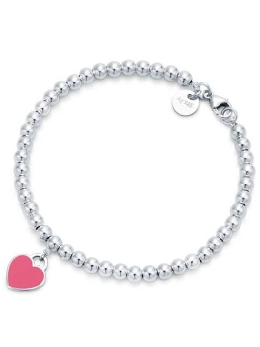 Return to Heart Silver Ball Bracelet Dark Rose - TIFFANY & CO. - BALAAN.