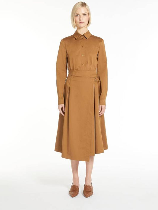 Berbice Cotton Midi Dress Brown - MAX MARA - BALAAN 2