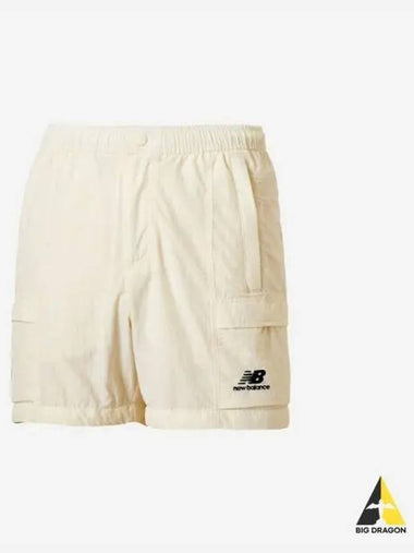 Uni Woven Pocket Shorts 64 Cream - NEW BALANCE - BALAAN 1