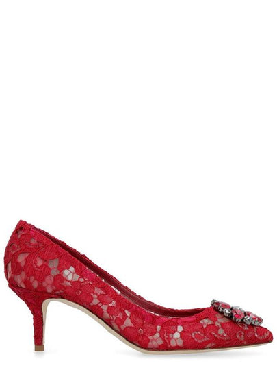 Brooch Lace Rainbow Pumps Heel Red - DOLCE&GABBANA - BALAAN 2