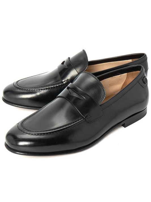 Goya Leather Penny Loafers Black - SALVATORE FERRAGAMO - BALAAN 2