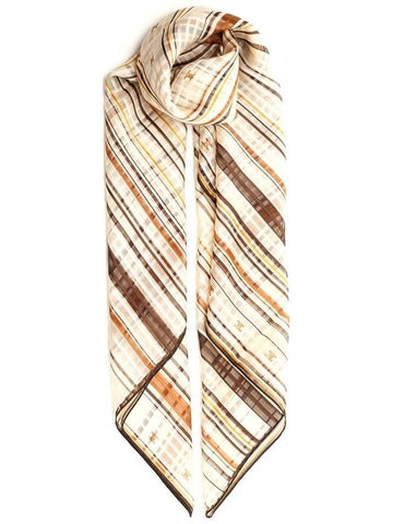 Beijing Square Striped Silk Scarf - CELINE - BALAAN 1