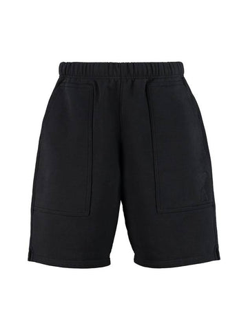 Men's Tone On Tone Heart Embroidered Logo Shorts Black - AMI - BALAAN 1