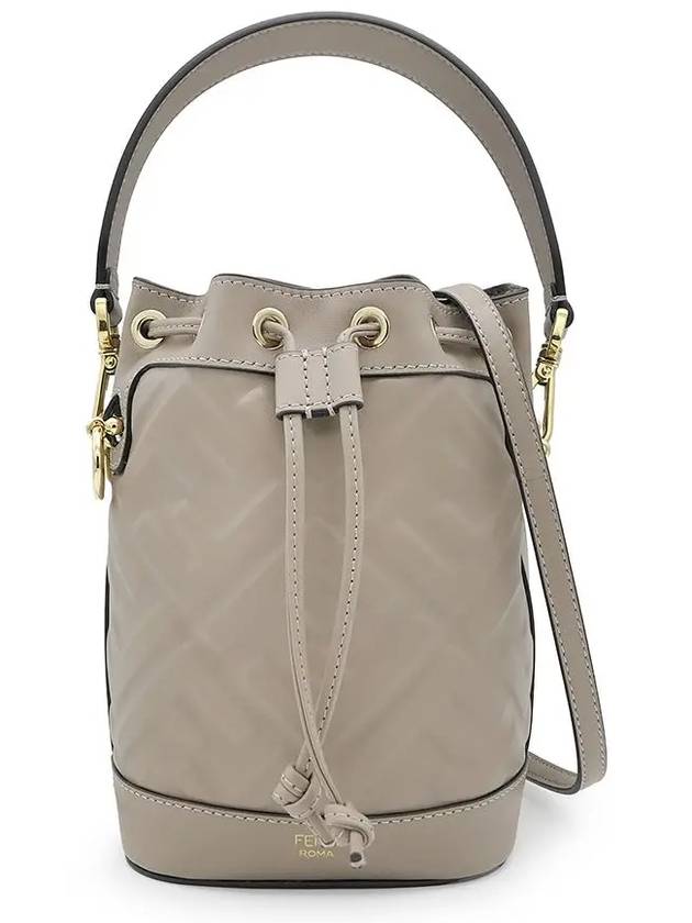 Mon Tresor FF Motif Leather Mini Bag Grey - FENDI - BALAAN 2