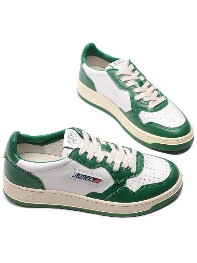 Men's Medalist Leather Low Top Sneakers Green - AUTRY - BALAAN 6