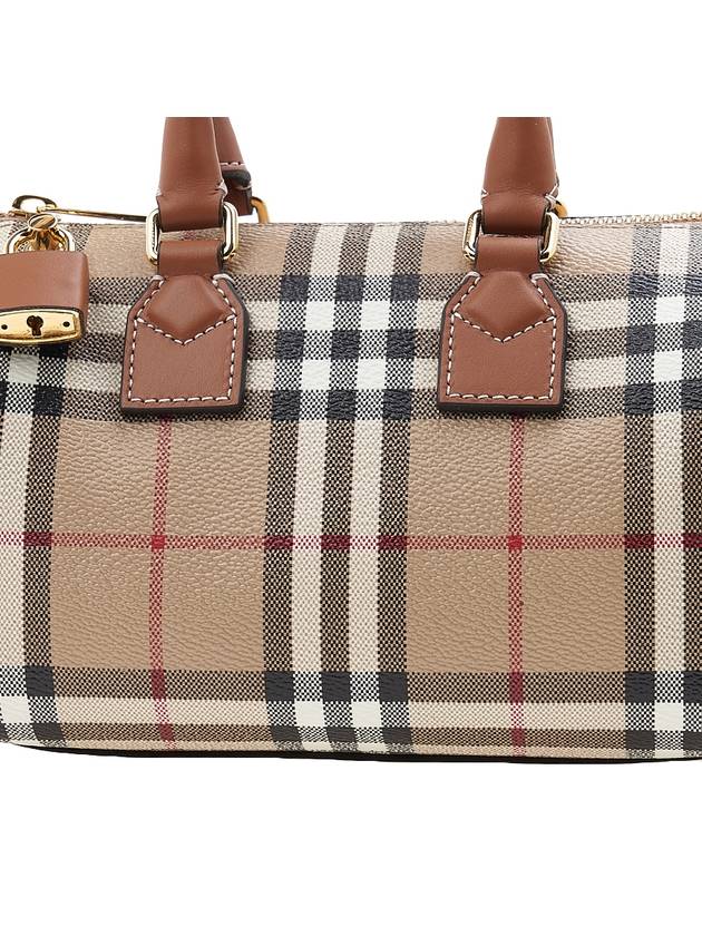 Check Mini Bowling Bag Archive Beige Briar Brown - BURBERRY - BALAAN 7