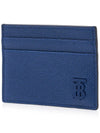 TB Logo Grain Leather Card Wallet Blue - BURBERRY - BALAAN 3