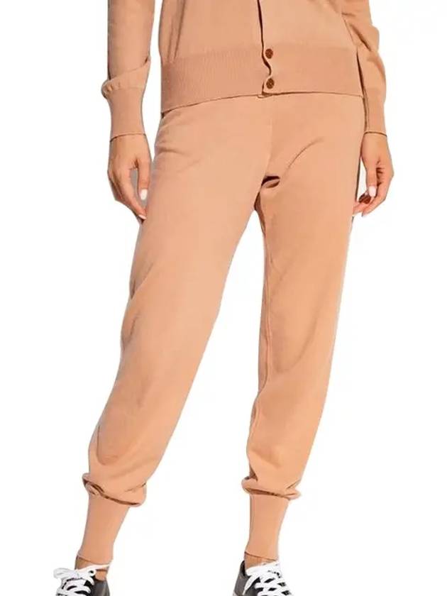 Women's Embroidered Logo Cashmere Blend Track Pants Dark Beige - VIVIENNE WESTWOOD - BALAAN 3