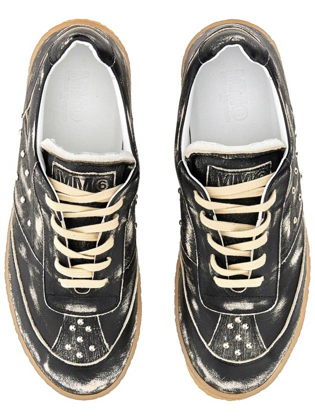 Leather Low Top Sneakers Black - MAISON MARGIELA - BALAAN 4