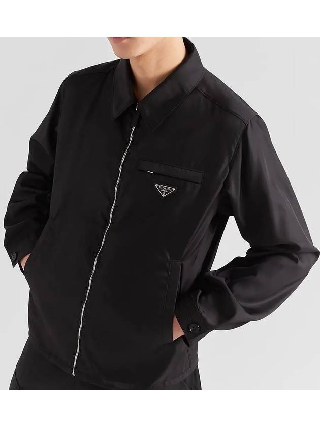 Re-Nylon Zip Up Gabardine Blouson Jacket Black - PRADA - BALAAN 3