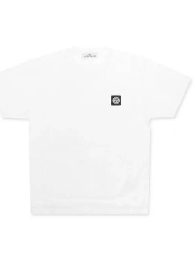 Logo Patch Short Sleeve T-Shirt White - STONE ISLAND - BALAAN 2