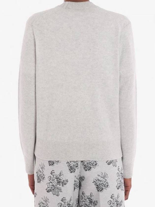 Baby Fox Patch Boxy Cardigan Light Grey Melange - MAISON KITSUNE - BALAAN 7