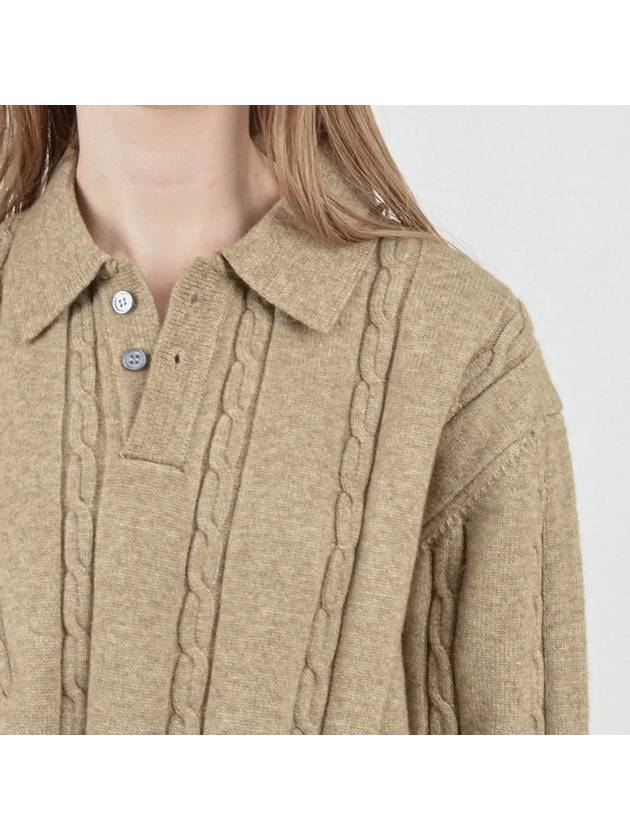 Modal Cable Collar Knit Oatmeal - CHANCE'S NOI - BALAAN 9