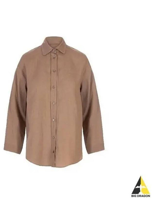 S Women Linen Shirt Brown 2391110932600 - MAX MARA - BALAAN 1