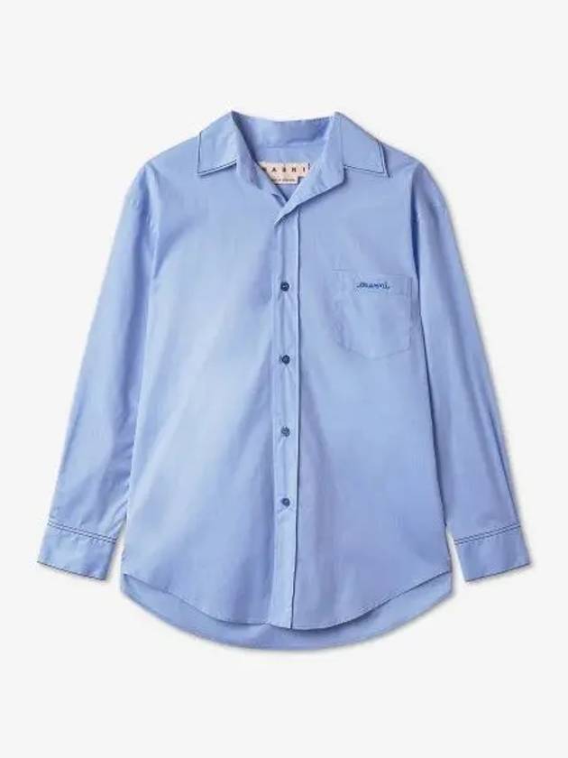 Embroidered Cotton Shirt Irish Blue - MARNI - BALAAN 2