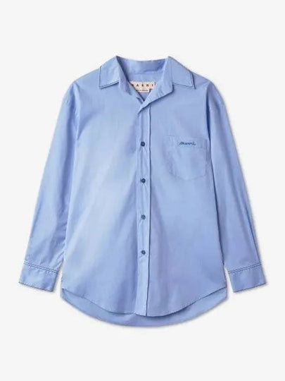 Embroidered Cotton Shirt Irish Blue - MARNI - BALAAN 2