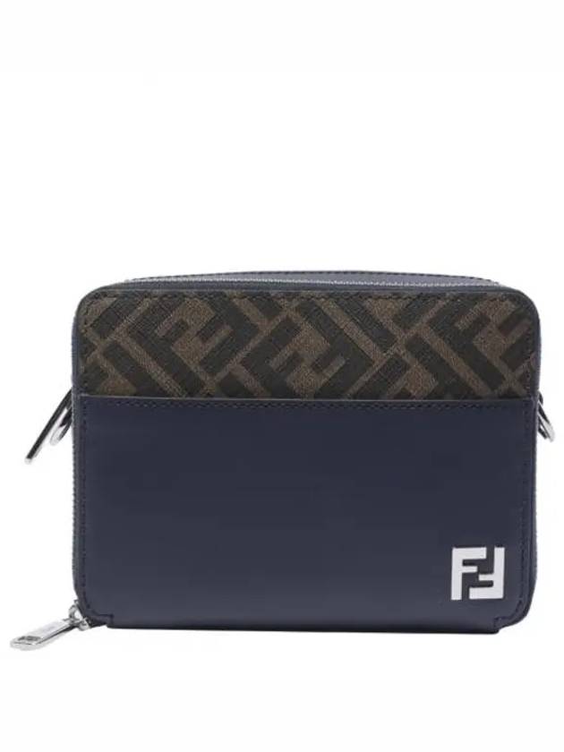 Square FF Camera Case Cross Bag Dark Blue - FENDI - BALAAN 2